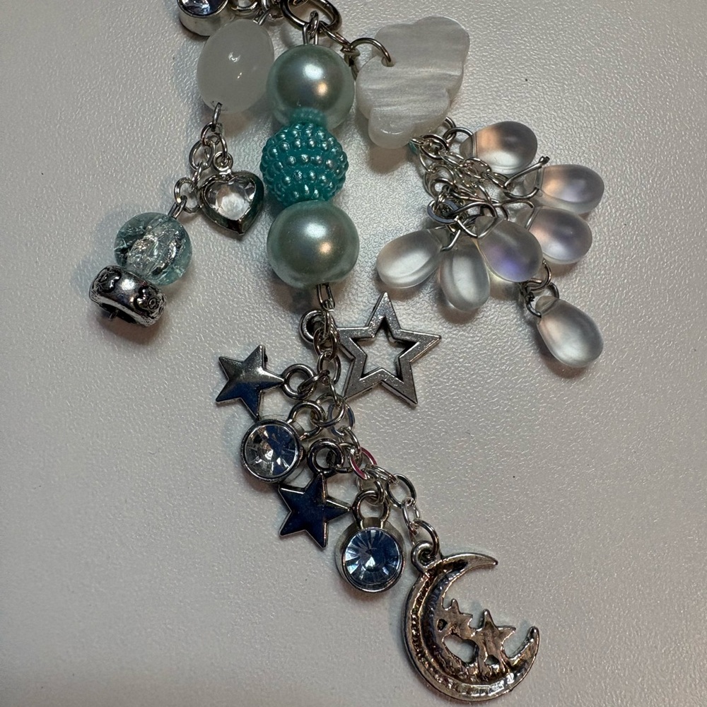 Silver and Blue Star Charm Key Holder - Picture 2 of 4